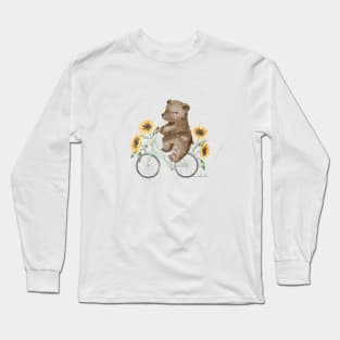 Sunflower bike bear Long Sleeve T-Shirt